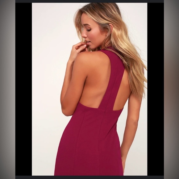 Lulu's Red Sleeveless Halter Bodycon Dress - Picture 1 of 12
